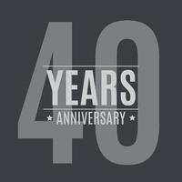 Template Logo 40 Years Anniversary Vector Illustration