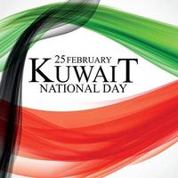 25 february  Kuwait national day  background Template design for card, banner, poster or flyer. Vector Illustration