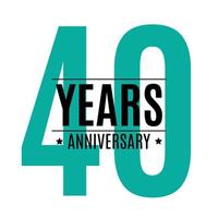 plantilla logo 40 años aniversario vector illustration