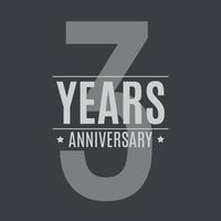 plantilla logo 3 años aniversario vector illustration
