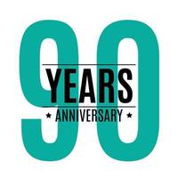 Template Logo 90 Years Anniversary Vector Illustration