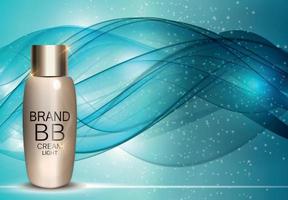 BB Cream Bottle Template for Ads or Magazine Background. 3D Realistic Vector Iillustration