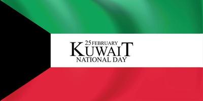 25 de febrero diseño de plantilla de fondo del día nacional de kuwait para tarjeta, pancarta, póster o volante. ilustración vectorial vector