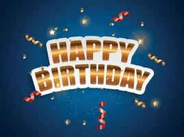 Glossy Happy Birthday Background Vector Illustration