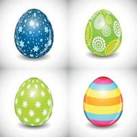 Beautiful Easter Egg Set Vector Illustration