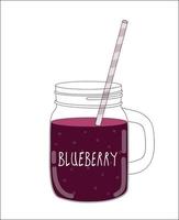 Fresh Blueberry Smoothie. Healthy Food. Vector Illustration