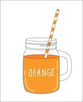 Fresh Orange Smoothie. Healthy Food. Vector Illustration