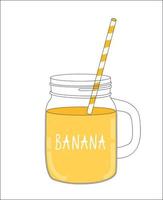 Fresh Banana Smoothie. Healthy Food. Vector Illustration