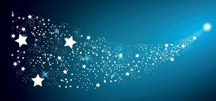 Starry Sky on Blue Background. Vector Illustration.