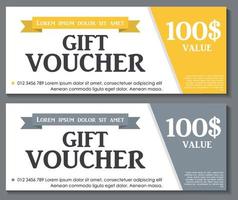 Gift Voucher Template with Sample Text Vector Illustration