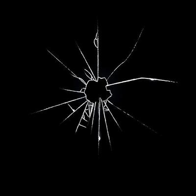 Broken Glass on Black Background. Vector Illustration.