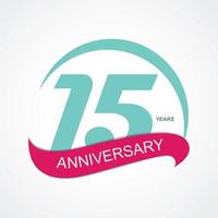 Template Logo 15 Anniversary Vector Illustration