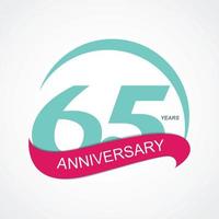 Template Logo 65 Anniversary Vector Illustration