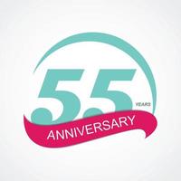 Template Logo 55 Anniversary Vector Illustration