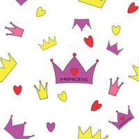 Princess Seamless Pattern Background Vector Illustration