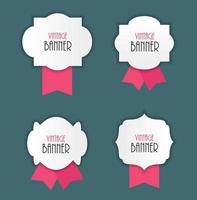 Vintage Label with Ribbon Vector Illustration