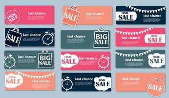 Sale Banner Set with Place for Your Text. Vector Illustration