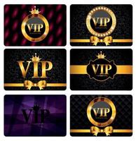 VIP Members Card Set Vector Illustration