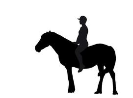 silueta del jinete sobre el caballo. ilustración vectorial. vector