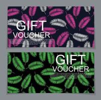 Gift Voucher Template for Summer Natural Background. Discount Coupon. Vector Illustration