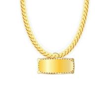 Gold Chain Jewelry Whith Gold Pendants. Vector Illustration.