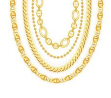 Gold Chain Jewelry. Vector Illustration.