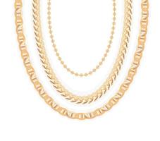 Gold Chain Jewelry. Vector Illustration.