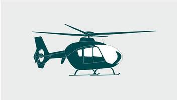 Helicopter in Flight. Vector Illustration.