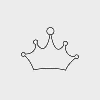 Crown Icon with Long Shadow Vector Illustration