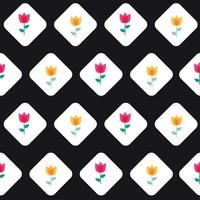 Paper Trendy Flat Flower Seamless Pattern Vector Illustration