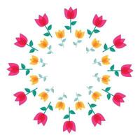 Abstract Colorful Background with Flowers. Vector Illustration
