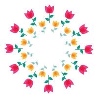 Abstract Colorful Background with Flowers. Vector Illustration