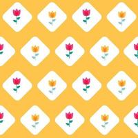 Paper Trendy Flat Flower Seamless Pattern Vector Illustration