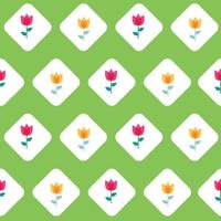 Paper Trendy Flat Flower Seamless Pattern Vector Illustration