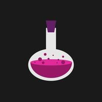 Bottle with liquid purple potion magic elixir - game icon. Vector illstration