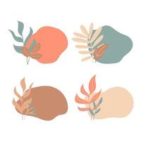 Abstract spot and autumn leaves in pastel colors. Background for tags, cards vector