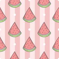 Seamless pattern of color hand drawn watermelons for design vector