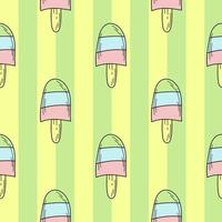 Seamless pattern of color hand drawn Ice cream for design vector