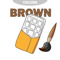 Coloring page - chocolate bar. Learn the colors. Brown color vector