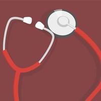 Illustration of stethoscope with red background in vector file