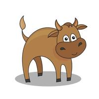 Cartoon bull isolated on white background vector