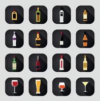 Modern Flat Dink Icon Set for Web and Mobile Application in Stylish Colors Vector Illustration