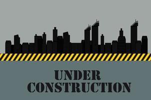 Buildings of the City. Under Construction. Vector Illustration.