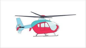 Helicopter in Flight. Vector Illustration.