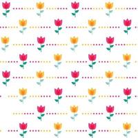 Paper Trendy Flat Flower Seamless Pattern Vector Illustration