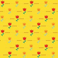 Paper Trendy Flat Flower Seamless Pattern Vector Illustration