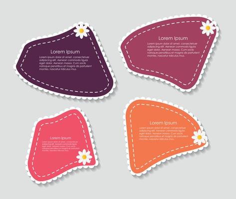 Beautiful Labels with Flower Vector Illustration