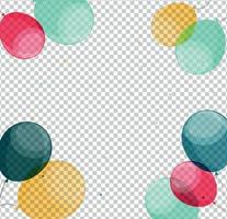 Glossy Happy Birthday Balloons on Transparent Background Vector Illustration