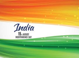 Indian Independence Day Background with Waves. Vector Illustration