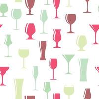 Alcoholic Glass Silhouette Seamless Pattern Background Vector Illustration